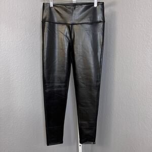 MR Basics Black Faux Leather Pants Leggins Size Large EUC